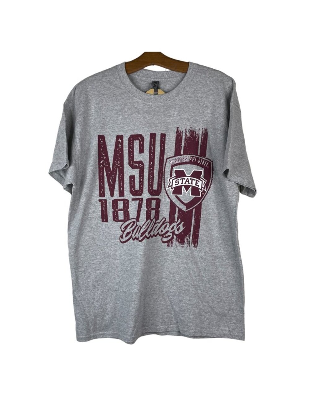 Ouray Mississippi State Bulldogs T-Shirt Large Short Sleeve Crewneck Gray NEW